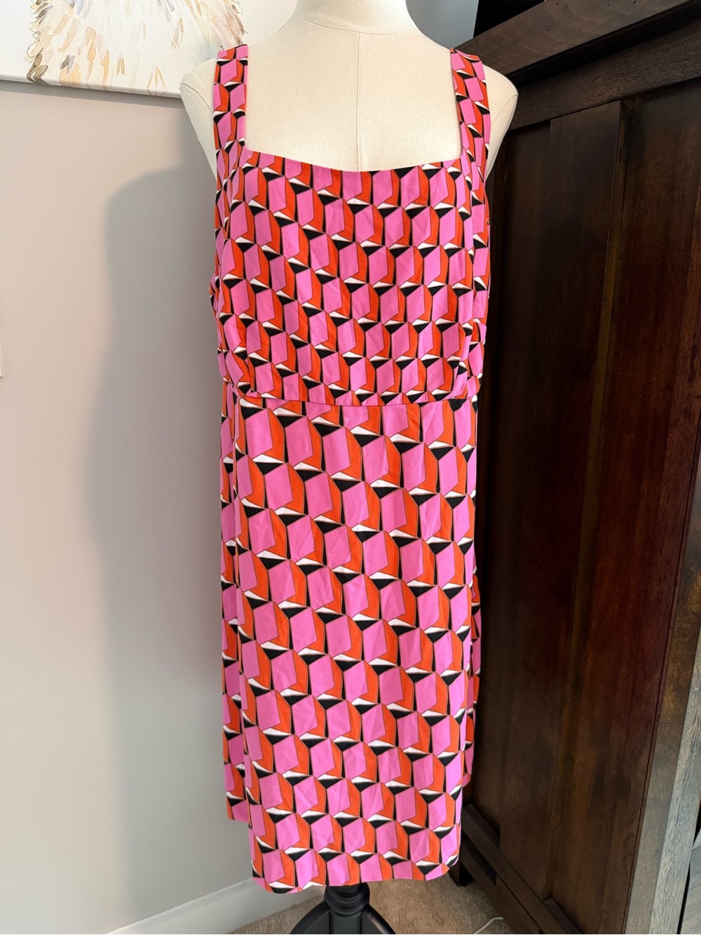 Diane von Furstenberg x Target Pink and Orange Geometric Dress- NWOT